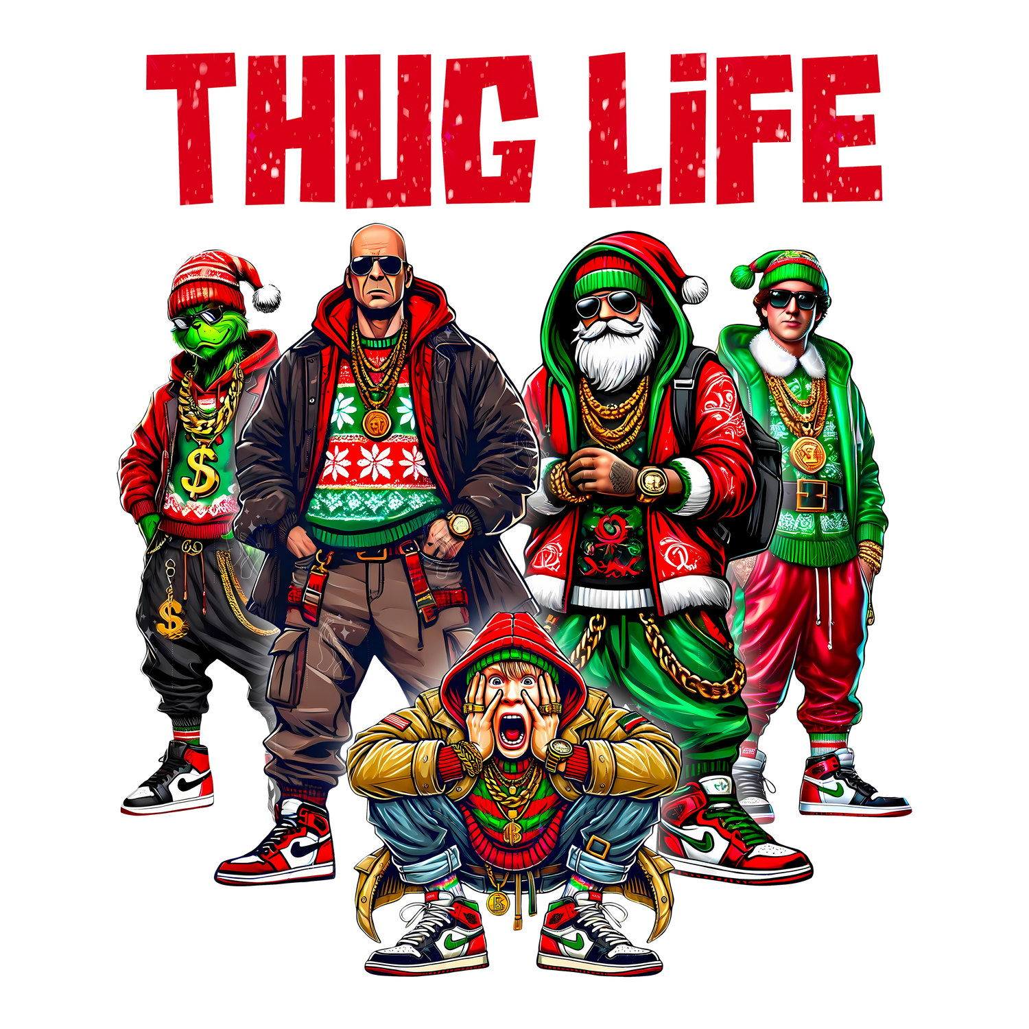 Santa Thug Life, Frosty Thug Life, Rudolph Thug Life, X- mas Thug Life, DTF Grinch, Xmas Grinch, Thug life Jack, Thug Life Elf Thug Life, Christmas DTF Transfers, DTF Gang Sheet, DTF printing