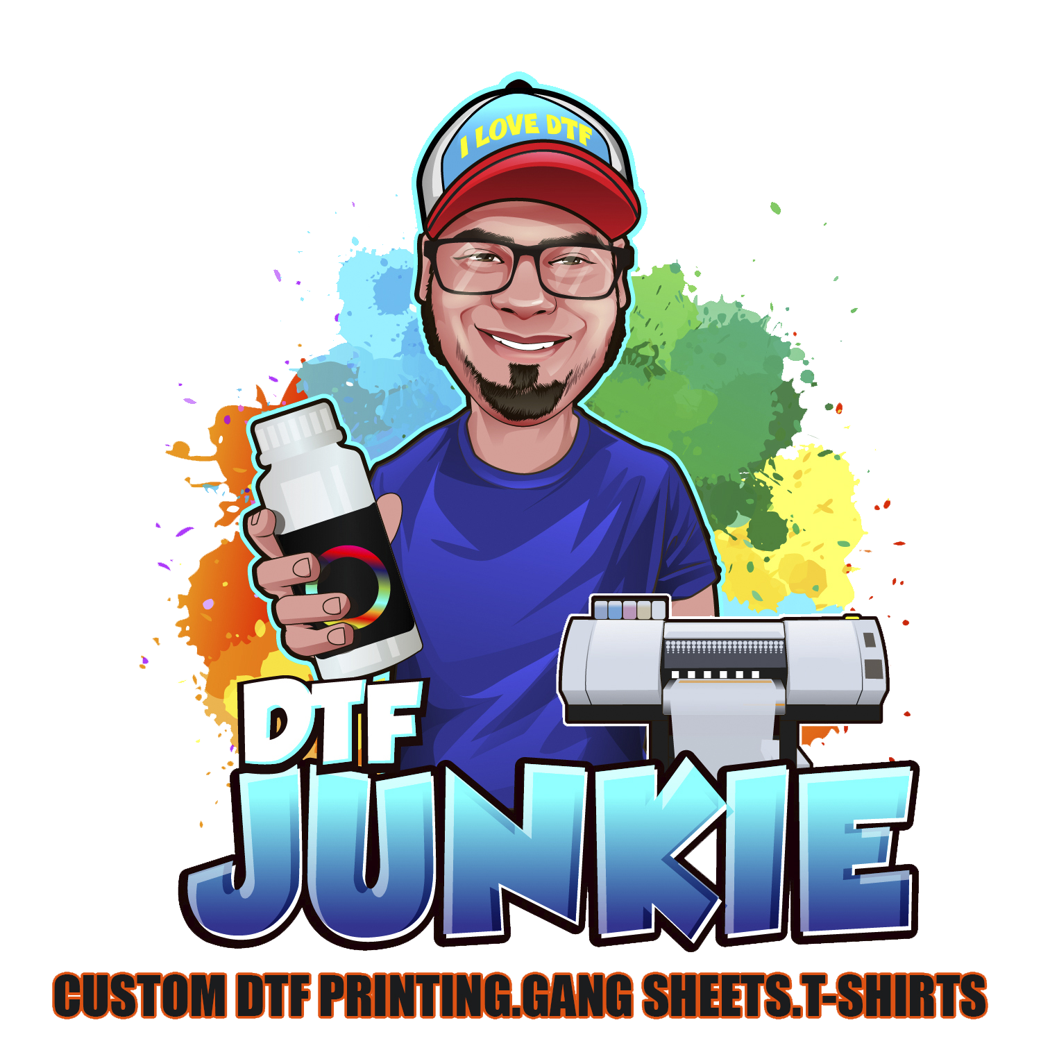 DTF junkie, custom DTF transfers, gang sheets, DTF printing, DTF facts, Epson DTF printing, quality soft feel DTF heat transfers DTF powder