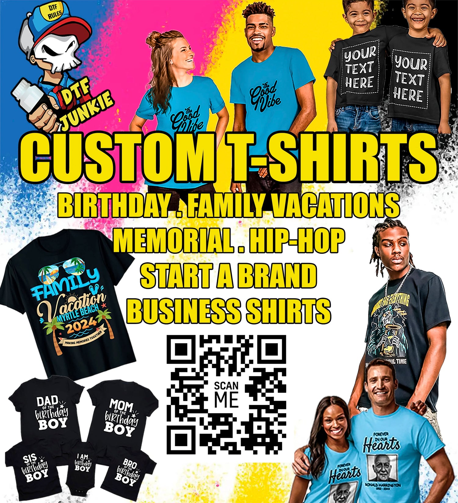 Custom DTF T-shirts, Custom DTF Prints, DTF Junkie, DTF Tampa, DTF in Tampa, DTF designs Tampa