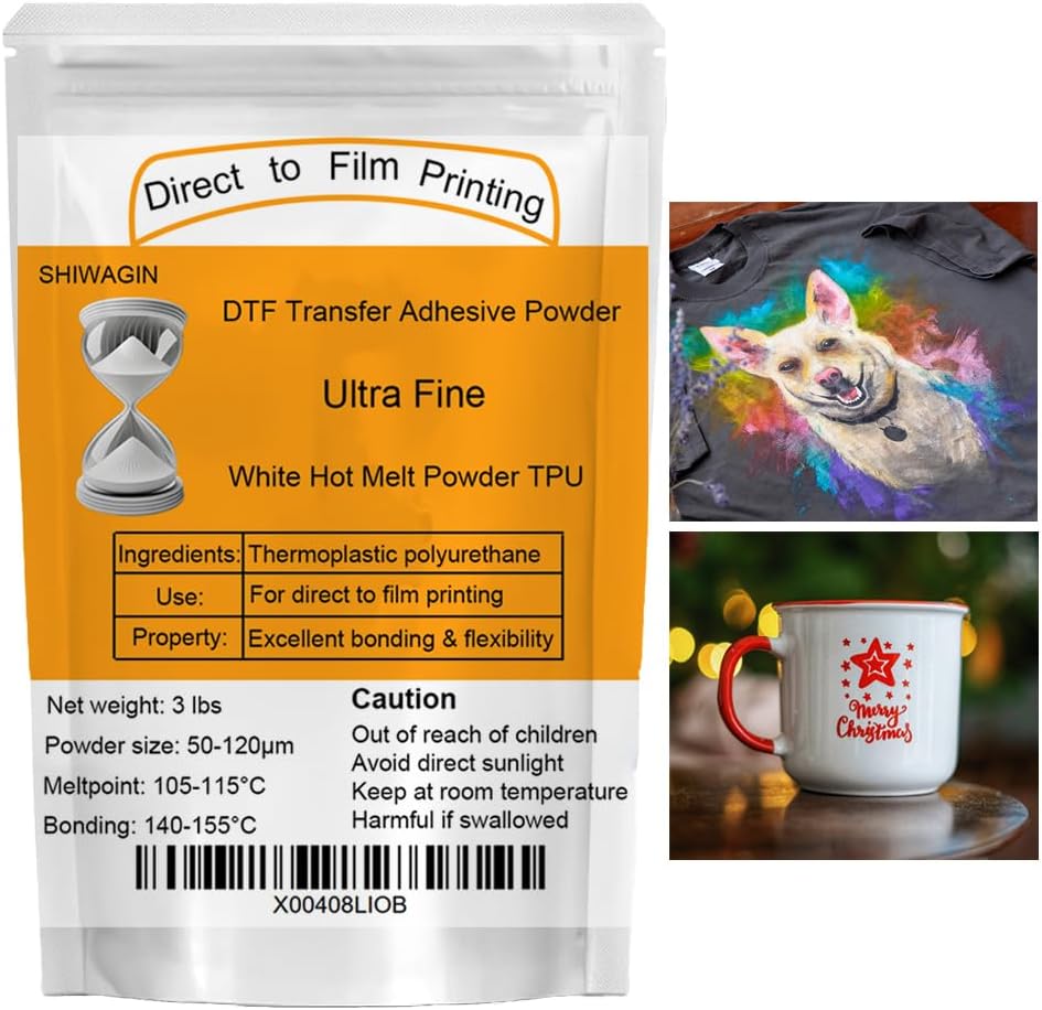 Extra Volume 3 lbs Ultra Fine DTF Powder - DTF Transfer Sublimation Po ...