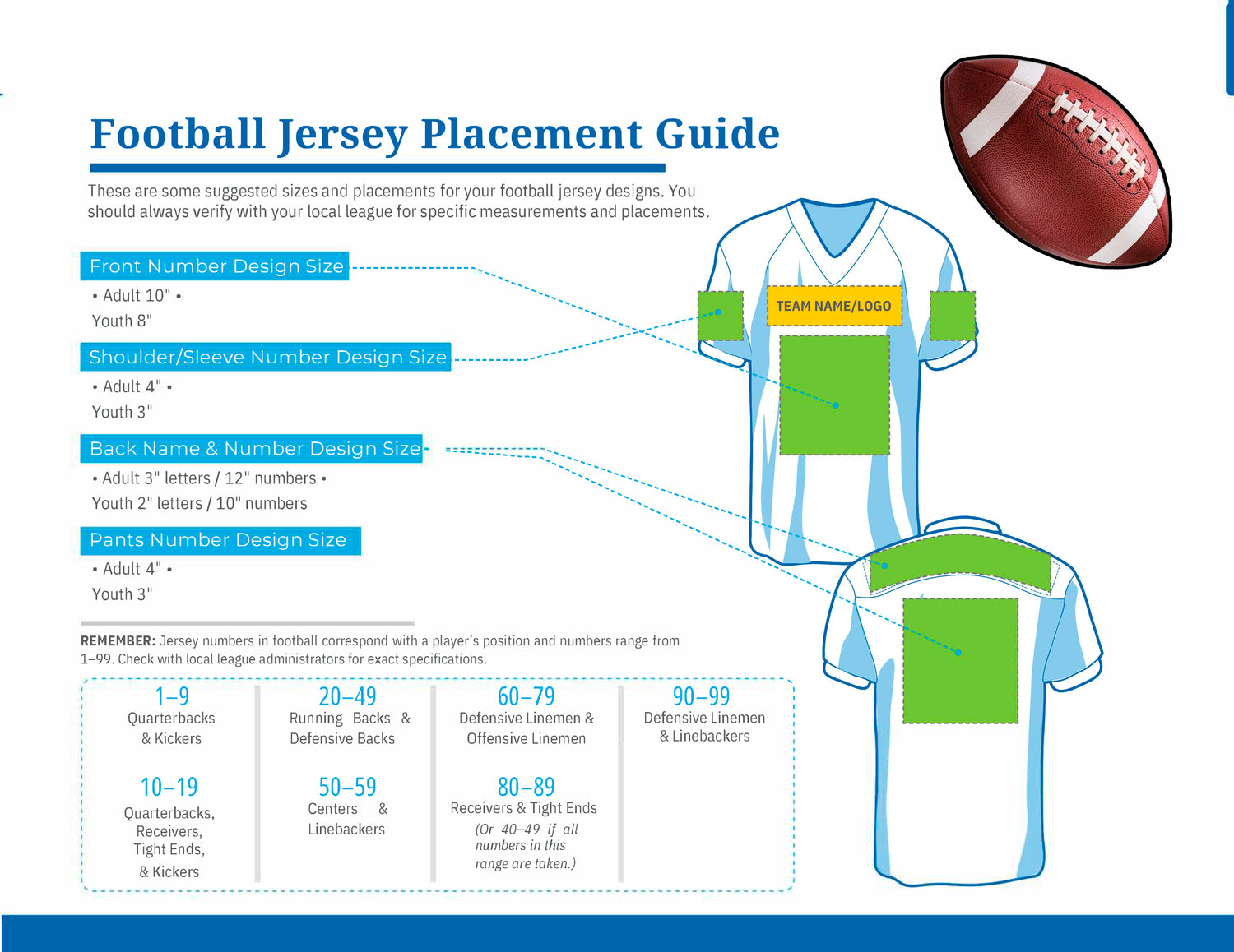 Football jersey DTF placement guide