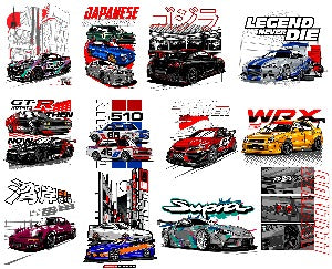 JDM, Import t-shirt designs, DTF PNG