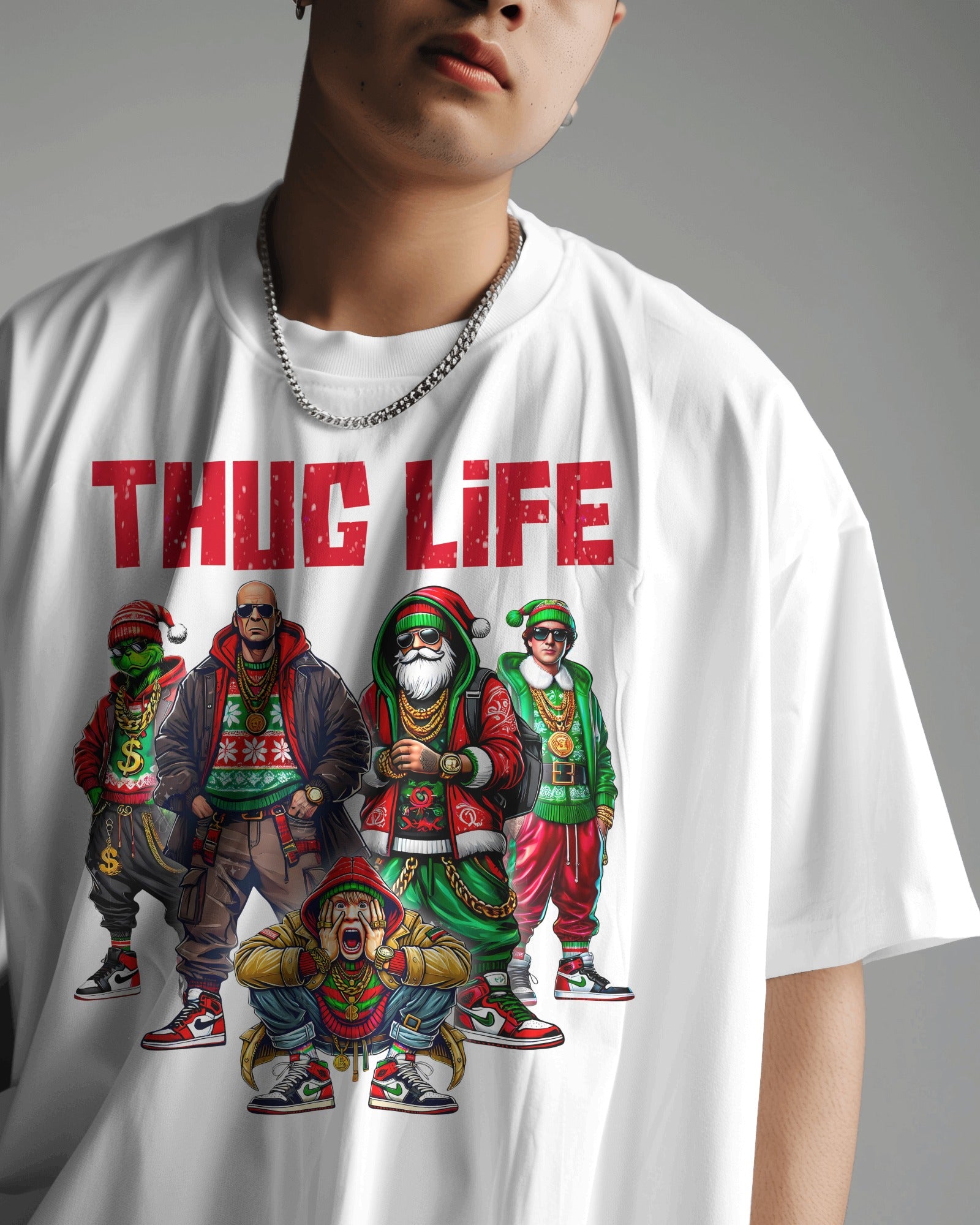 X- mas Thug Life DTF Gang Sheet, Santa Thug Life, Frosty Thug Life, Rudolph Thug Life, V2